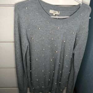 Grey pearl sweater